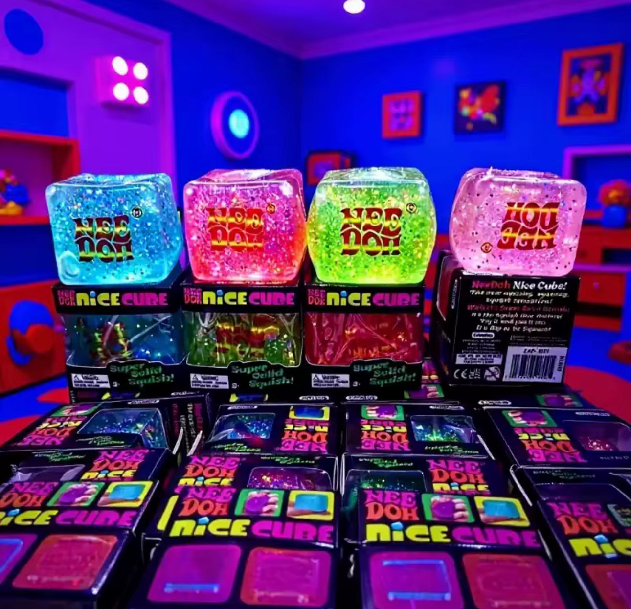 NeeDoh Glitter Glow In The Dark Cube (In Stock)