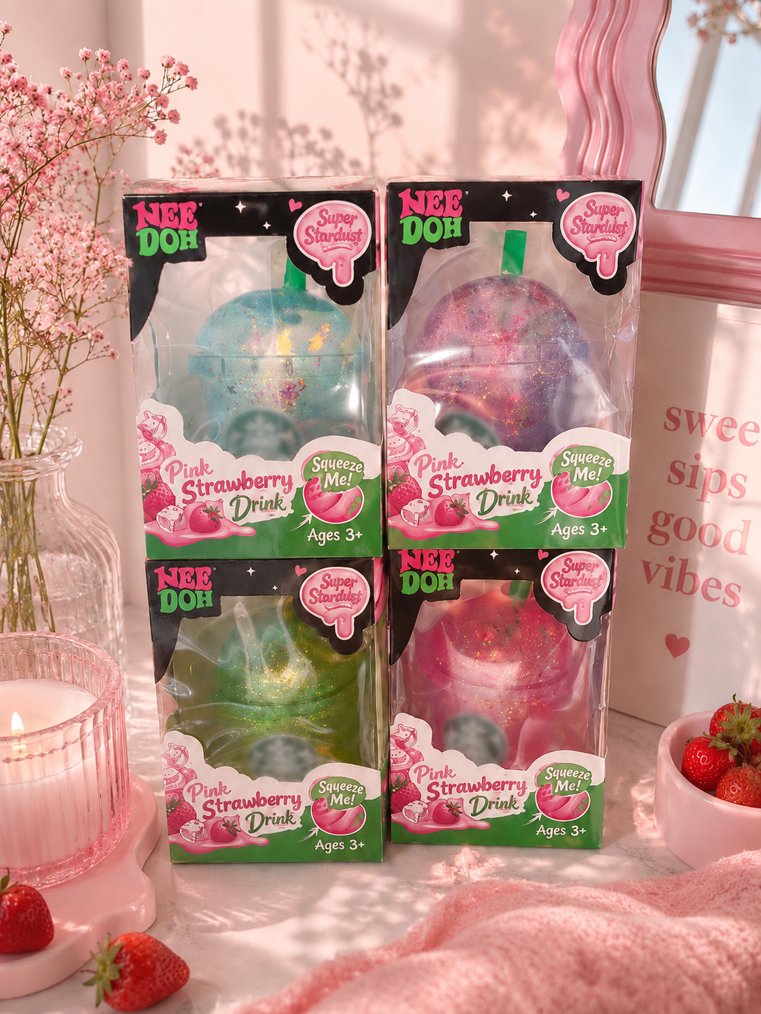 SET of 4 Squishy Drinks