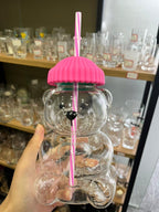 Glass Bear Cup - Hot Pink