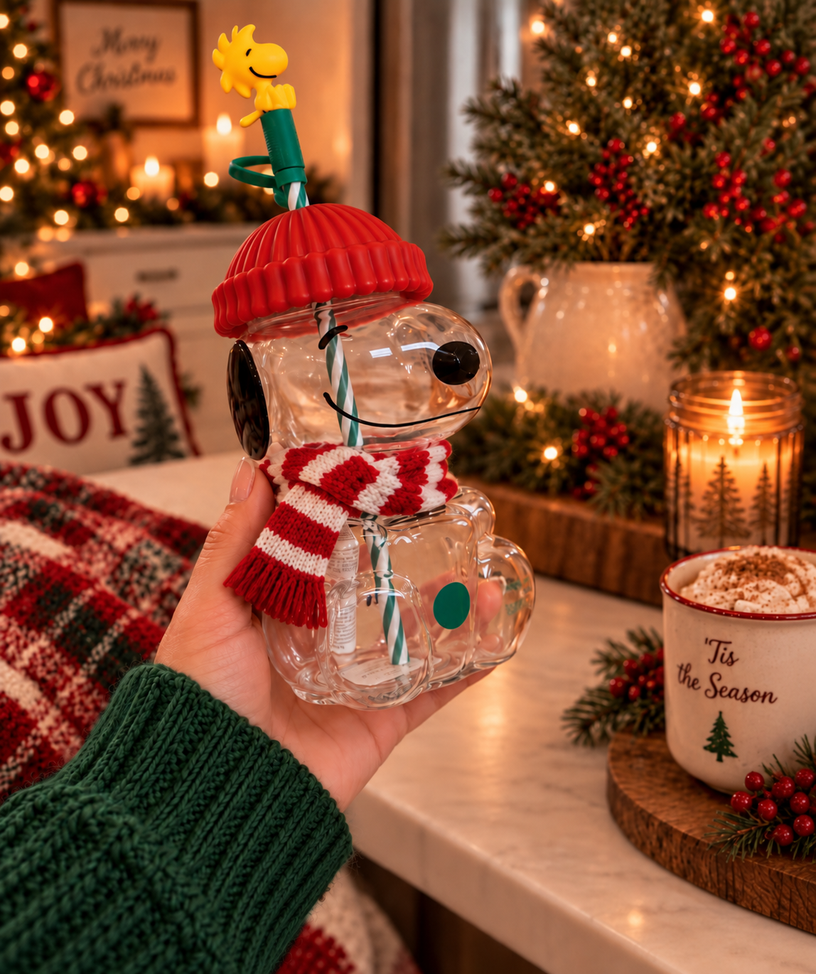 Holiday Snoopy x Starbies Glass Cup (Pre-Order)