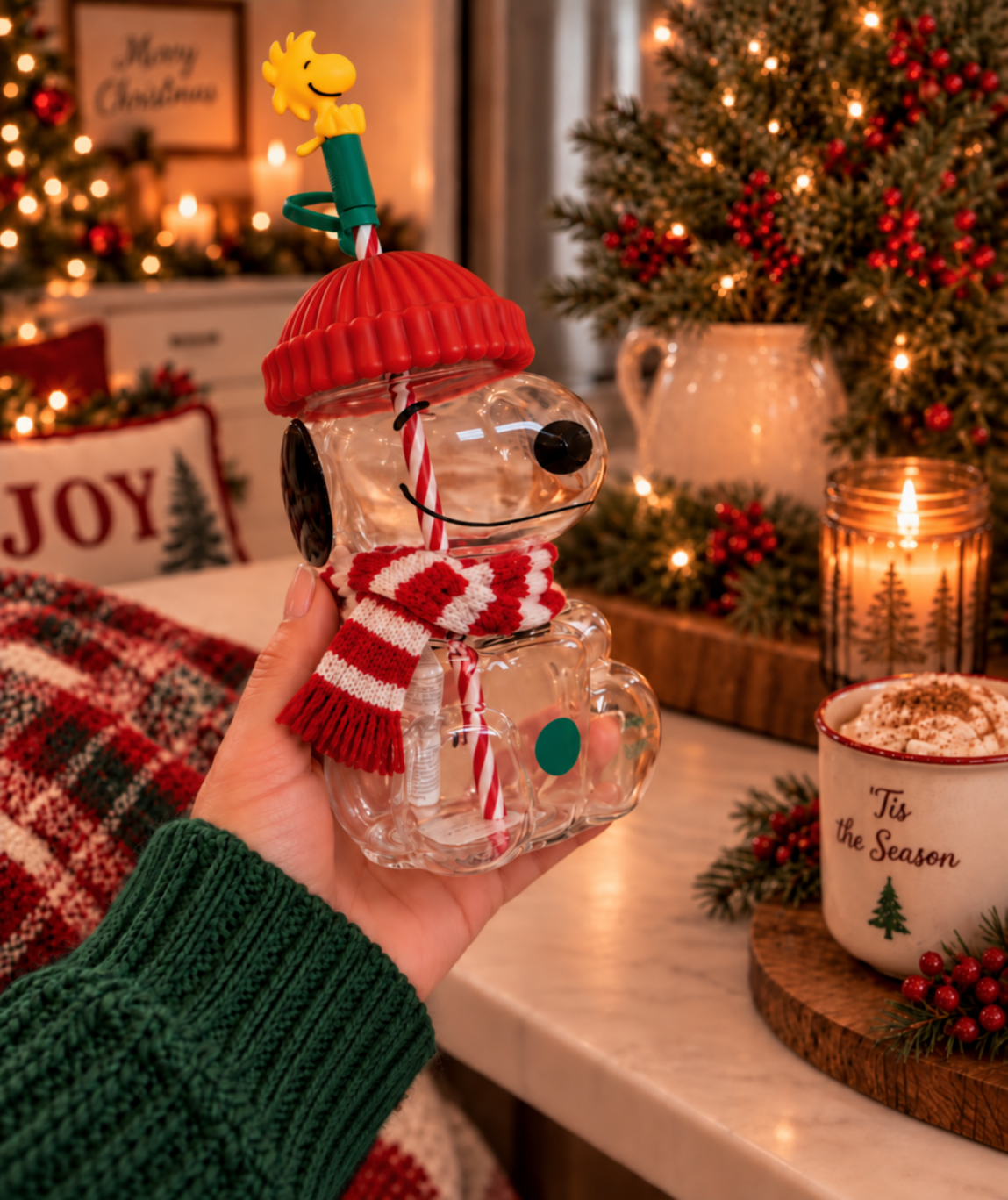 Holiday Snoopy x Starbies Glass Cup (Pre-Order)
