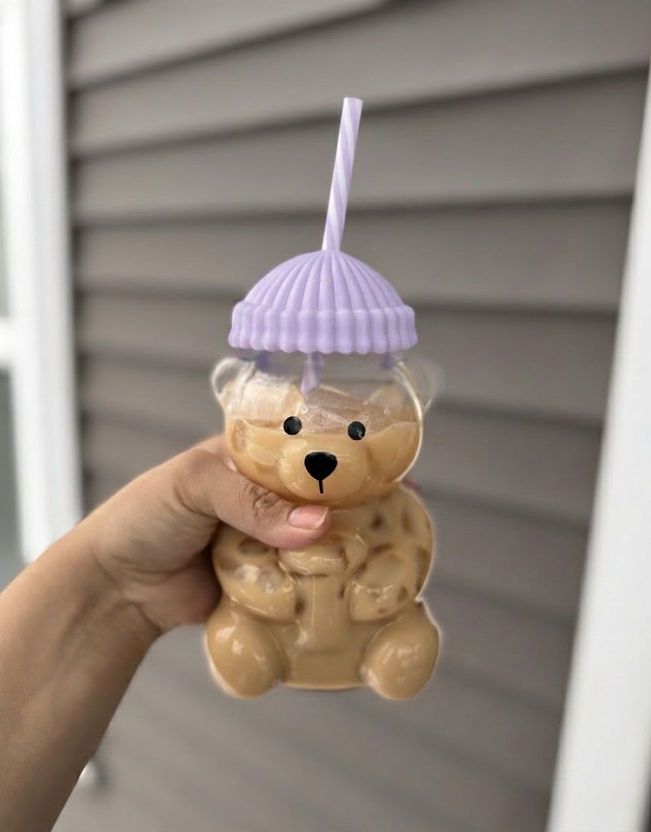Bear Cup Hats/Straw (Different Options)