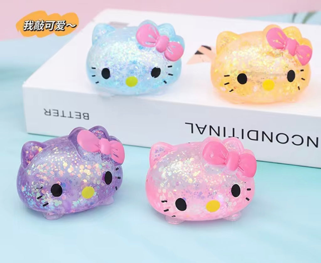 Hello Kitty Glitter Head Squishy (In Stock)