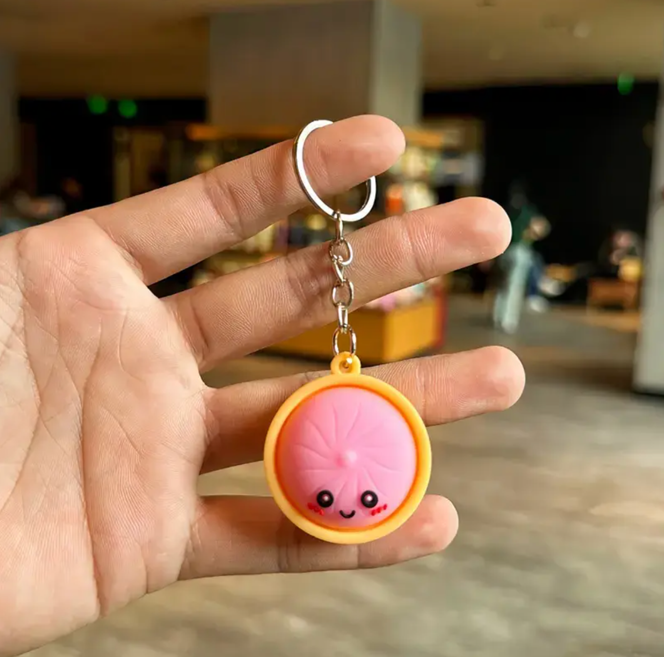 Dumpling Clicker Fidget Keychain
