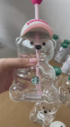 Starbies Strawberry Glass Bear Cup